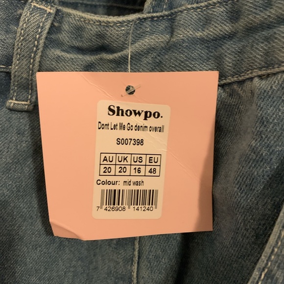 Showpo Jean Overall Dress BRAND NEW - Picture 2 of 3